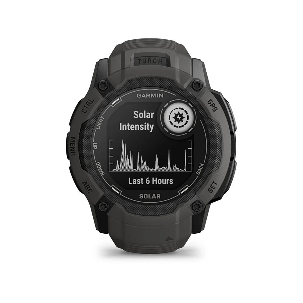 Garmin Instinct 2X Solar, Large Rugged GPS Smartwatch, Built-in Sports Apps and Health Monitoring, Solar Charging and Ultratough Design Features, Graphite