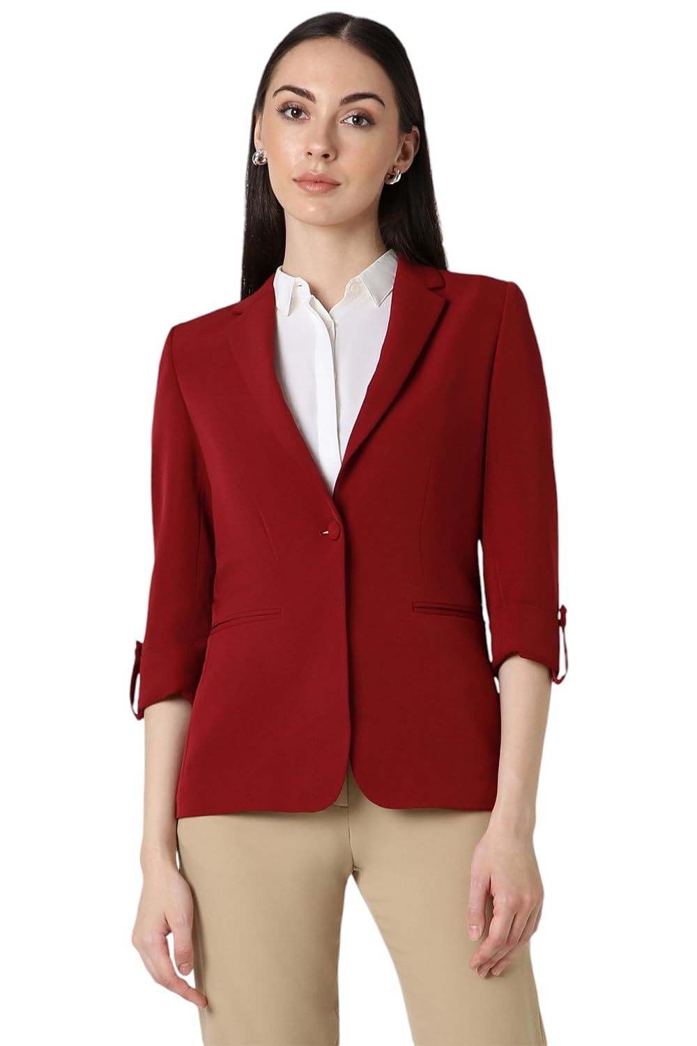 Van Heusen Women's Blazer (VWBZFRGF532278_Maroon