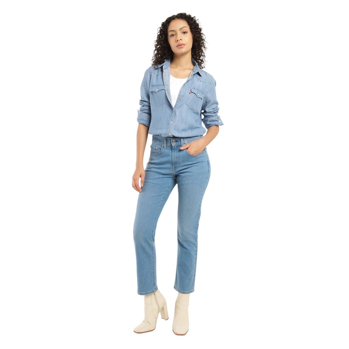 Levi's Women's Straight Jeans (001UF-0008_Blue_27)
