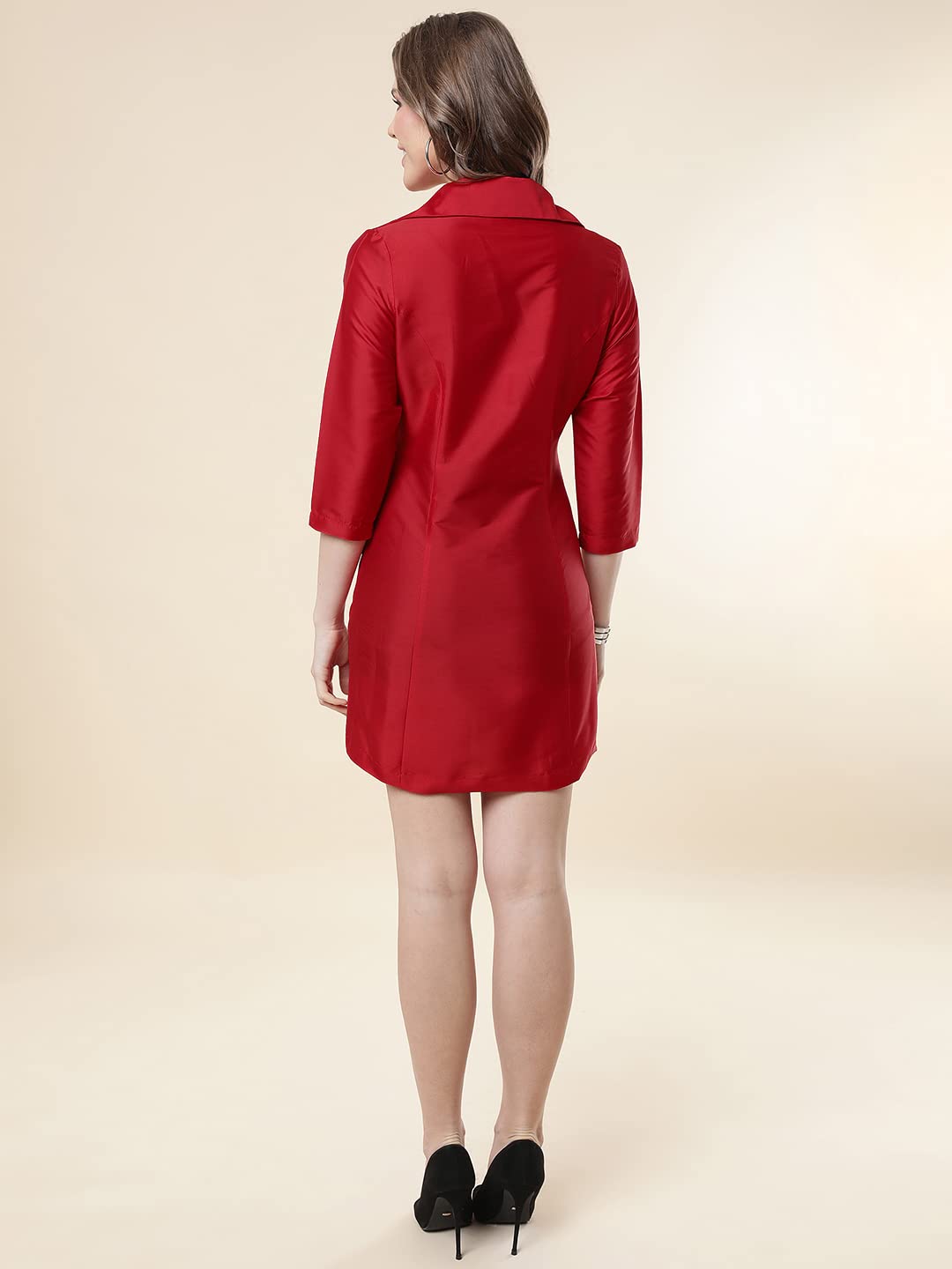 A.T.U.N. (ALL THINGS UBER NICE) Women's Blazer Dress Maroon