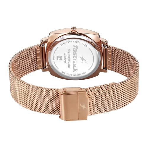 Fastrack Stunners X Quartz Analog with Rose Gold Dial Rose Gold Stainless Steel Strap Watch for Girls - 68043WM06