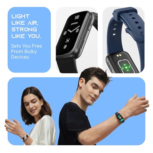 Pebble Newly Launched Premium Fitness Band | Activity Tracking | Sports Modes | Health Tracking | Sleek Display | Lightweight - Jet Black