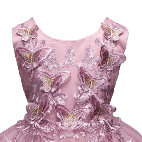 Hopscotch Girls Slim Fit Sleeveless Solid Party Fit And Flare Knee-Length Dress In Pink Color For Ages - 7-8 Years