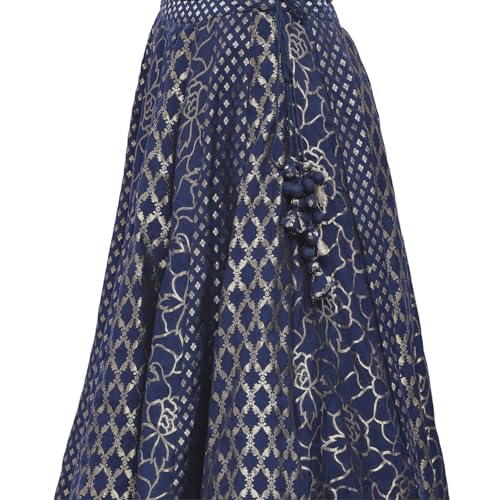 Biba Women's Viscose Blend Lehenga Set (SKDHO10404AW24BLU_Blue_36)