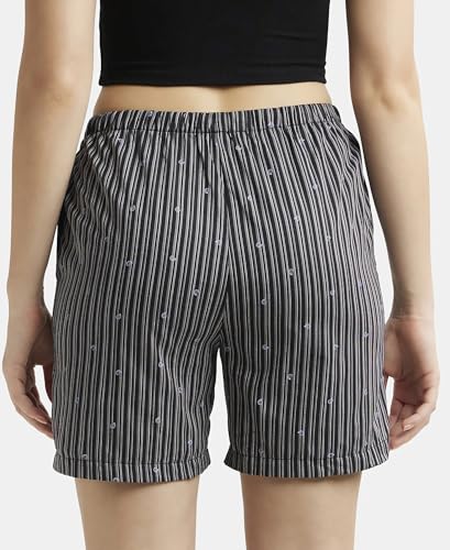 Jockey Women's Shorts with Side Pockets, Ultrasoft and Durable Waistband & Drawstring Closure RX15_Black_L