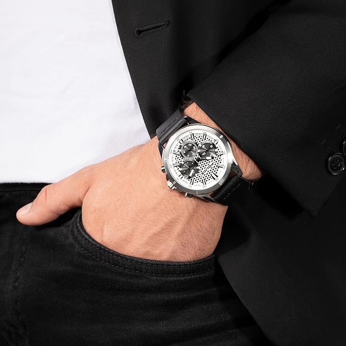 Police Quartz Multifunction Black DIAL Leather Strap Watch for Men-PLPEWJF2204104W