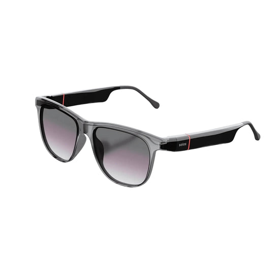 SOLOS AI Powered Glasses | Xeon 5 | Dark Crystal Gray | Gray Gradient Sunlens | Lenses Integrated ChatGPT for Travel and Real Time Translation | Stereo Speakers | Compatible with iOS and Android