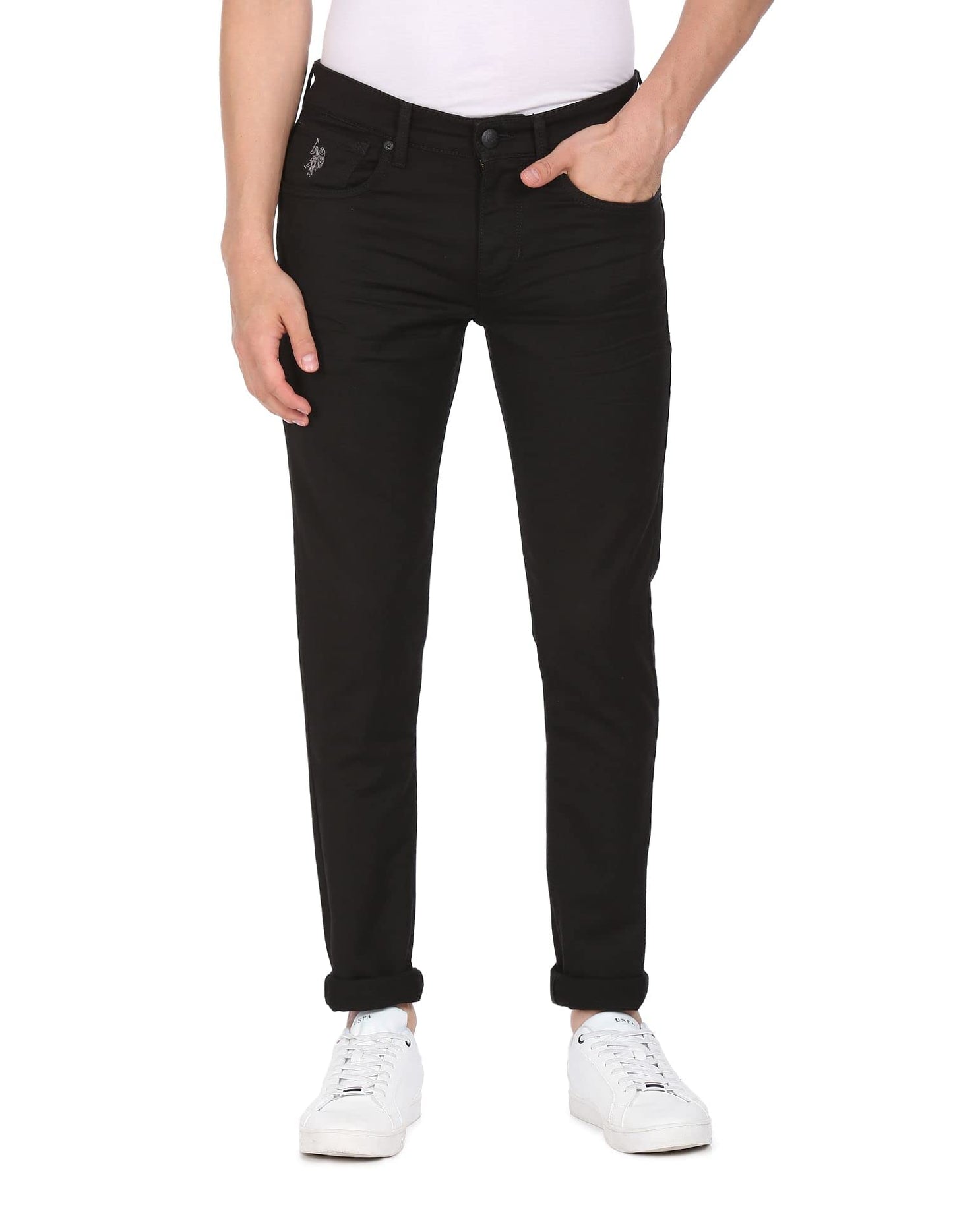 U.S. POLO ASSN. Men's Mid Rise Slim Jeans (UDJEN0469_Black_32)