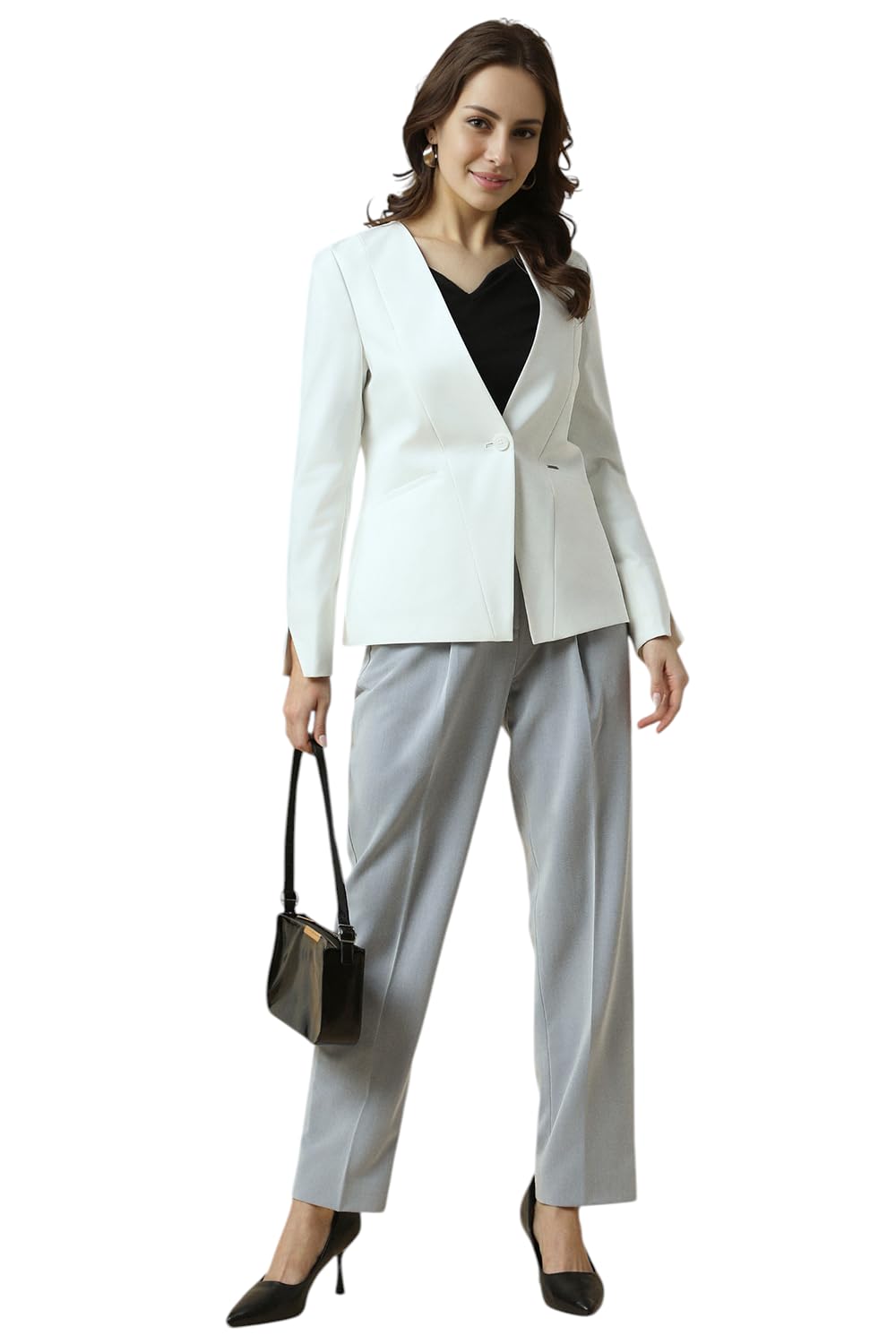 Allen Solly Women's Blazer (AHBZWRGF764431_White