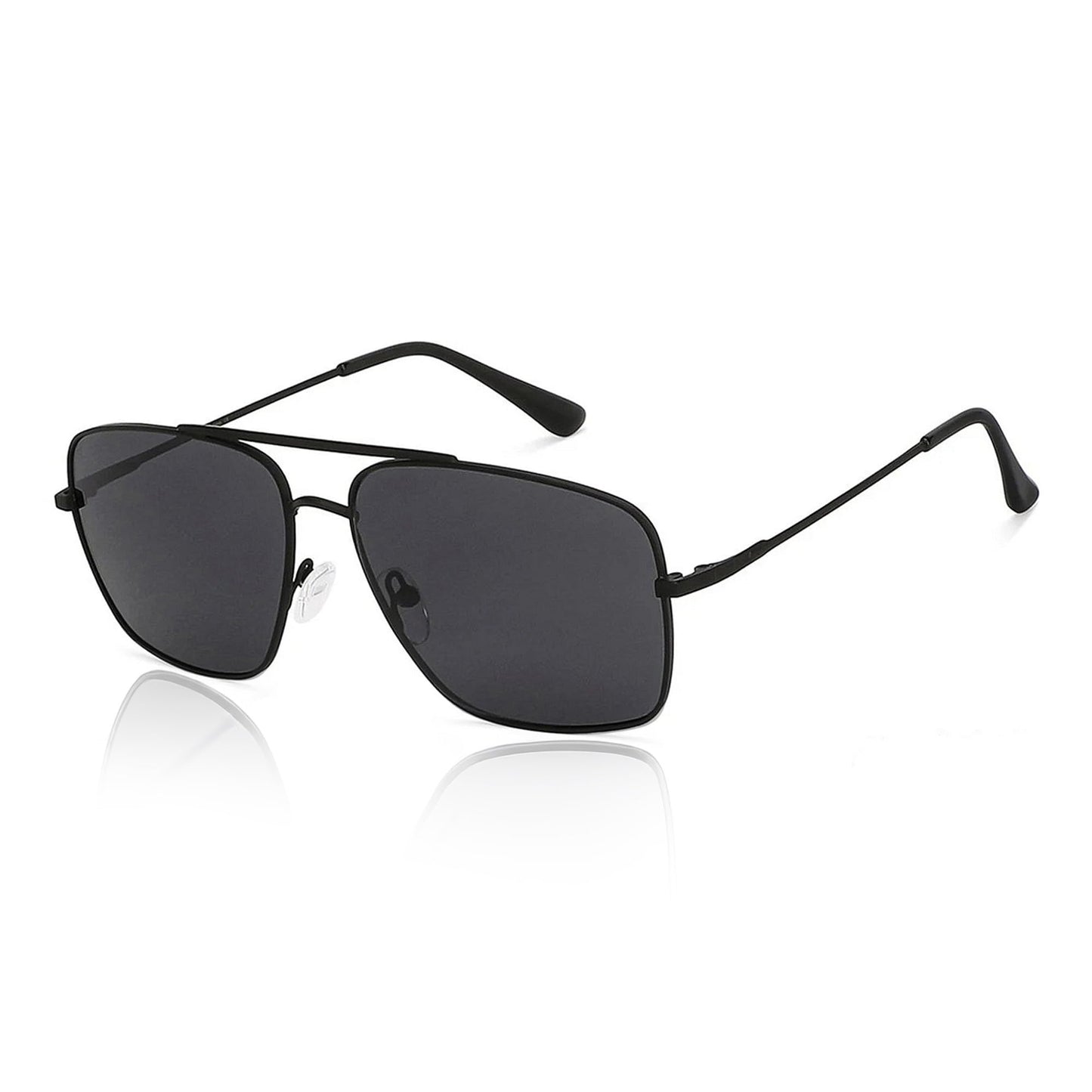 VINCENT CHASE EYEWEAR By Lenskart | Full Rim Square | Polarized and 100% UV Protected Sunglasses | Men & Women | Large | VC S13716 (Color:-Black/Lens Brown)-Pack of 1