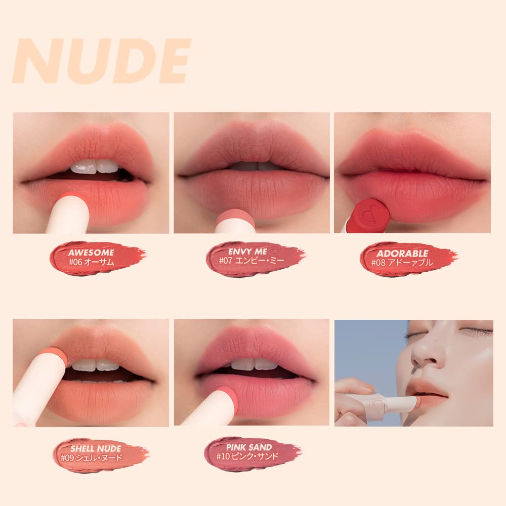 Rom&nd Zero Matte Lipstick - Lightweight, Velvety Matte, Buildable, Long-Lasting, Non-Drying - 15 Midnight, 3g