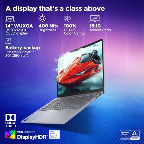 Lenovo IdeaPad Slim 5 AMD Ryzen AI 7 350 (24GB RAM/1TB SSD/14 (35.5cm)/WUXGA OLED/Lenovo AI Now/Copilot+ PC/Windows 11/MSO 365 Basic+Office 2024/1Yr ADP Free/Grey/1.4Kg), 83HX00A5IN AI Laptop
