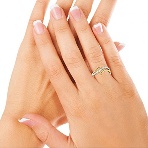 DISHIS 18KT Two Colour Gold and Diamond Ring for Women