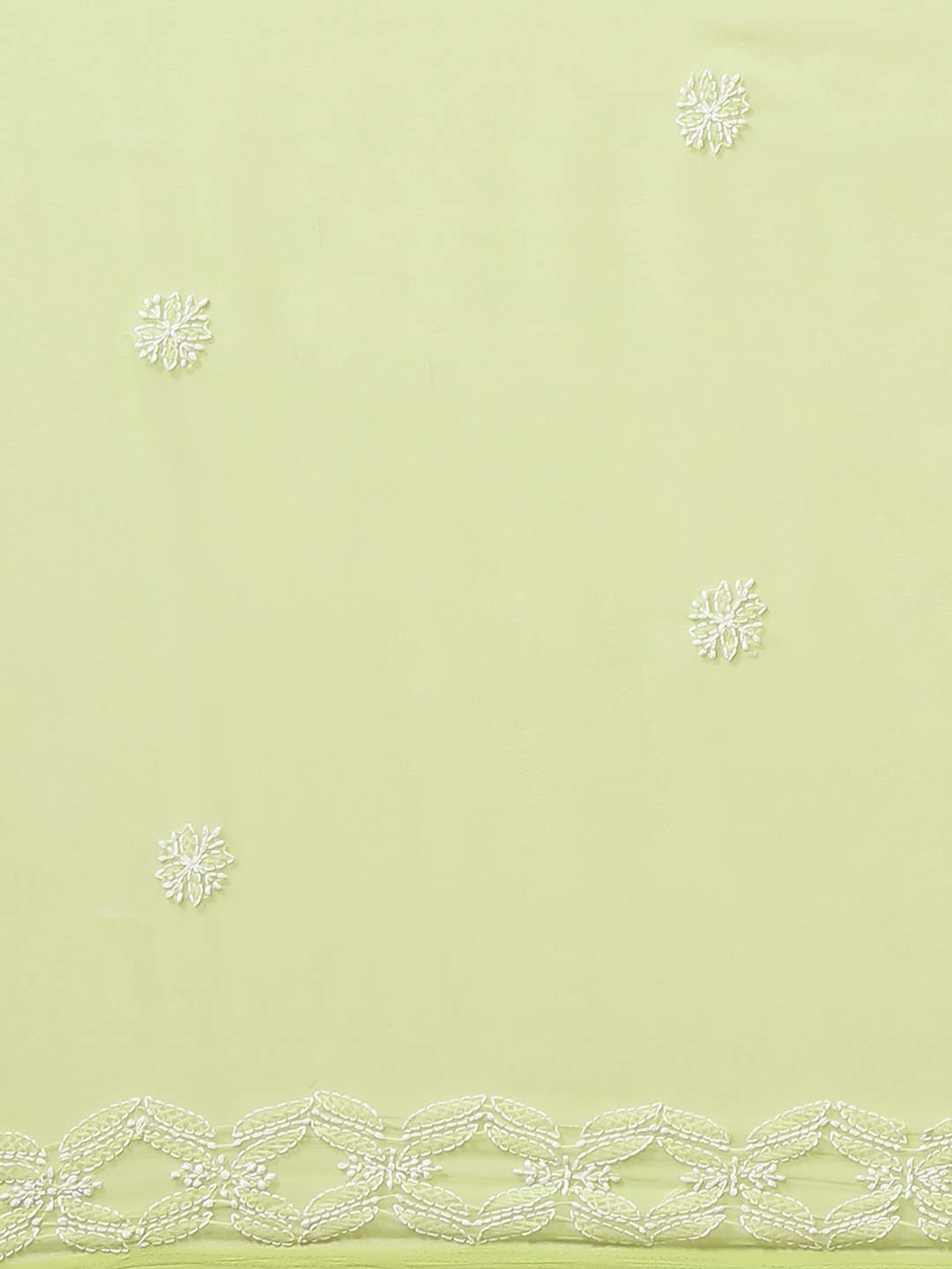 Ada Women Hand Embroidered Lucknowi Chikankari Georgette Saree With Unstitched Regular Fit Blouse Piece A129561, Green