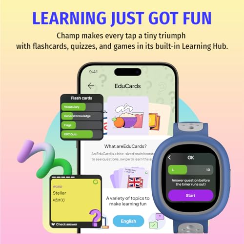Noise Junior Champ 3 Smart Watch for Kids | 3-in-1 Look with 2 Switchable Bumpers, in-Built Learning Hub, Habit Builder, Exam & School Mode, SOS, 100+ Cloud Faces, Parental Control(Astro Orbit)