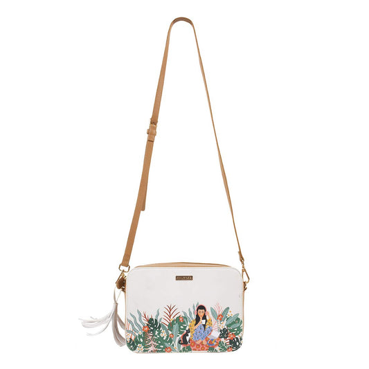 Chumbak Crossbody Sling Bag for Women | Stylish Printed Canvas Box Sling bag | Multipurpose Daily use Bag for Office/College/Travel