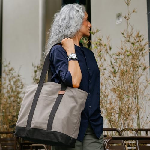 DailyObjects Khaki Beige-Clove Field Tote Bag |Canvas Tote Shoulder Bag Fits upto 14" Laptop for Women and Men Work & Daily Use |Handcrafted from premium cotton canvas perfect for Work & Daily Use
