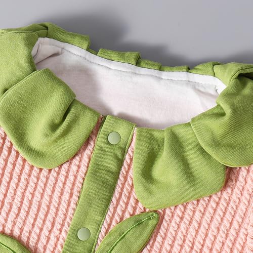 Hopscotch Girls Full Sleeves Pink Flower Petal Collar Bodysuit For Ages (12-18 Months)