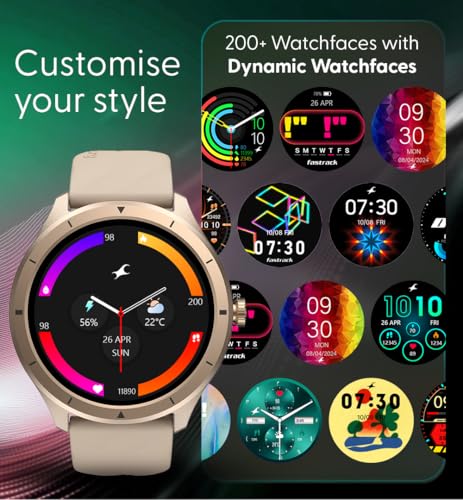 Fastrack FR2 Smart Watch, 1.38" UltraVU HD Display, Blazing Fast UI, Working Crown, AI Voice Assistant, IP68 Water & Dust Resistant, Health Suite, BT Calling, Smartwatch for Men & Women (Wine Red)