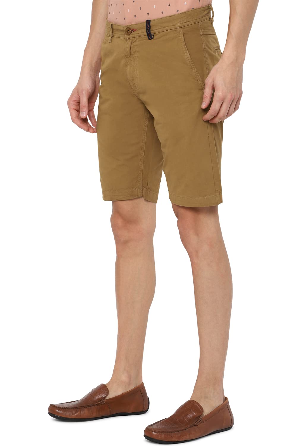 Allen Solly Men's Casual Shorts (ALSRVTLFT47809_Dark Khaki_Small)