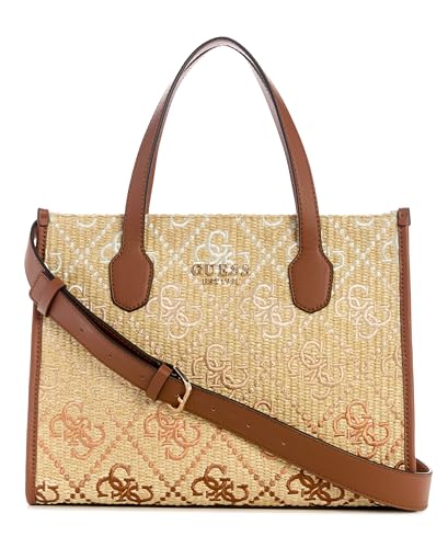 GUESS Cognac Logo Self-Design Silvana Tote Bag