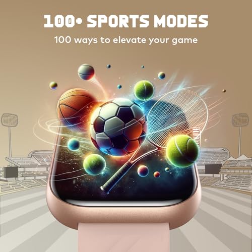 itel Alpha 2 51.05mm (2.01") LCD Display Smart Watch, 480 Nits Brightness, 7 Days Battery Life, Heart Rate & Blood Oxygen Monitoring, IP68 Waterproof with Multisport Modes (Rose Gold)