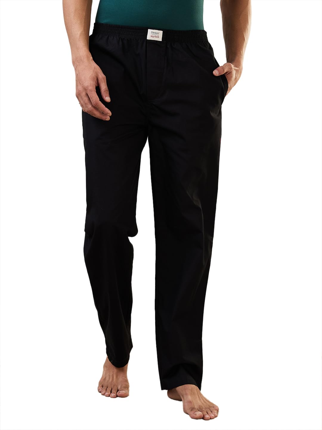 Raymond SleepZ Men Regular Fit Solid Pattern Pure Cotton Pyjama Black