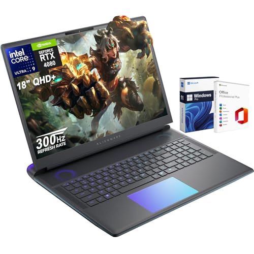 Alienware 18 Area-51 2025 New Gaming Laptop, NVIDIA RTX 5080 16GB GDDR7, Intel Ultra 9 275HX Up to 5.4GHz, 18" QHD+ 300Hz, 64 GB DDR5, 2 TB SSD, Backlit KB, 4K Camera, Windows 11 Pro & Office Lifetime