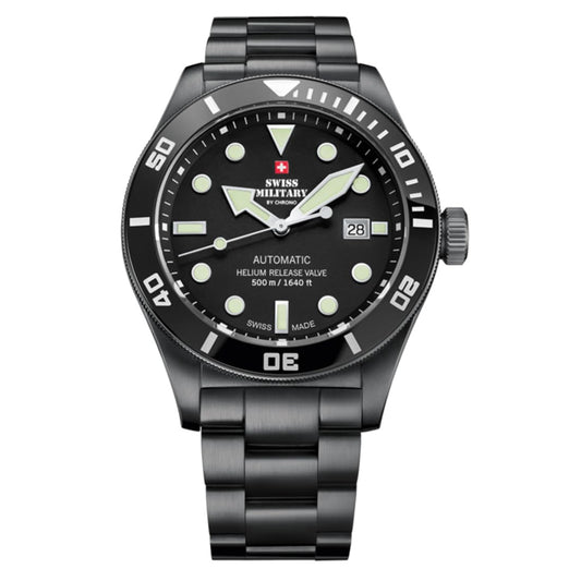 Swiss Military by Chrono Analogue Black Dial Men's Watch-SMA34075.04