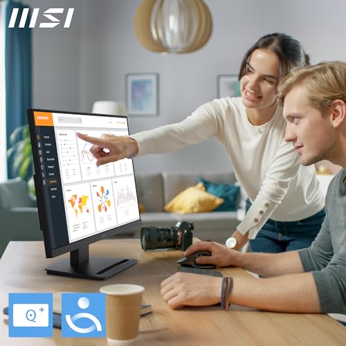 MSI PRO MP243L E14 24" IPS Gaming Desktop Monitor 1920 x 1080 (FHD), 144Hz, Adaptive Sync, HDR Ready, HDMI, VGA Port, VESA Mount, Tilt, 4-Side Slim Bezel, 1ms
