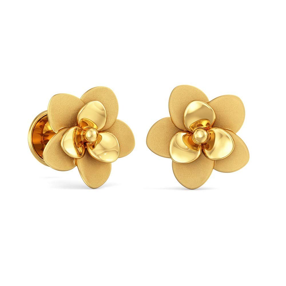 Joyalukkas Impress Collection 22k Yellow Gold Stud Earrings for Women