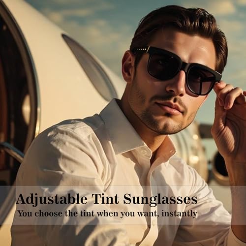 XPYDYN Adjustable Tint Smart Glasses with Bluetooth & Built-in Audio for Driving, Travel, Fishing, Unisex