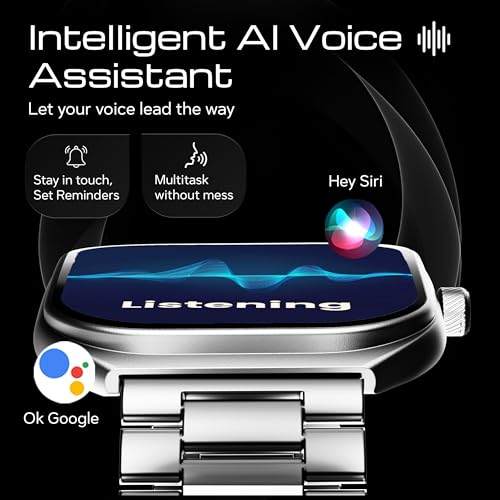 Boult Newly Launched Trail Pro Smartwatch 2.01'' 3D Curved Screen+AMOLED, BT Calling 5.3, 600 Nits Brightness, IP68, 250+ Watchfaces, 120+ Sports Modes, AI Voice Assistant, SpO2 Tracking (Chrome)