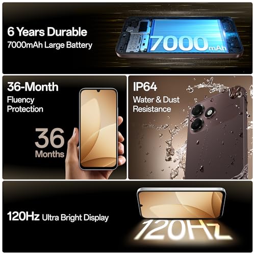 Oppo A6c 4G (Stone Brown, 4GB RAM, 64GB Storage) | 7000mAh Long-Lasting Battery | 120Hz Ultra Bright Display | IP64 Protection | 13MP Camera -with No Cost EMI/Additional Exchange Offers