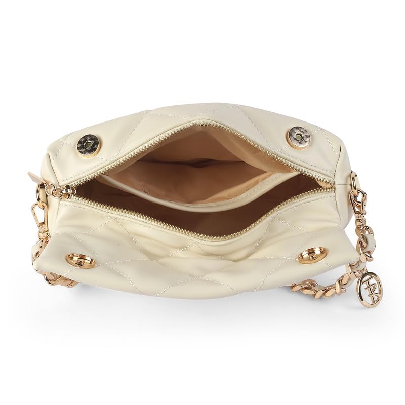 tresmode Boliva Beige Women's Quilted Sling Bag