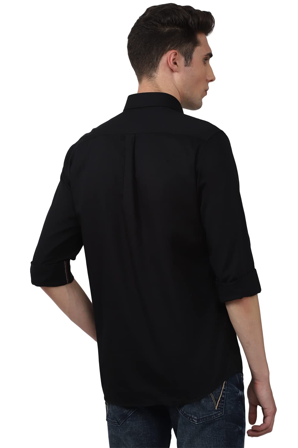 Van Heusen Sport Men's Slim Fit Shirt (VSSFWSLBZ44674_Black 40)