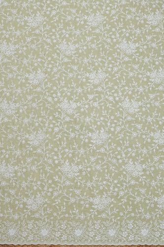 Soch Womens Light Green Kota Embroidered Unstitch Dress Material With Thread Work