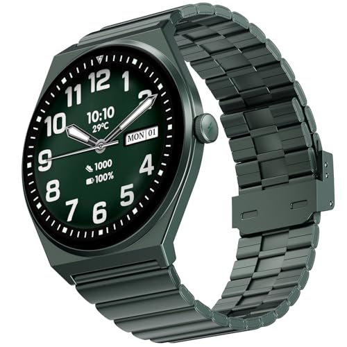 Fire-Boltt Phoenix Nova Smartwatch 1.43” Slim Super AMOLED Display, 466x466 Pixel Always-On Display, Bluetooth Calling, Health Tracker for Men & Women Olive Rush
