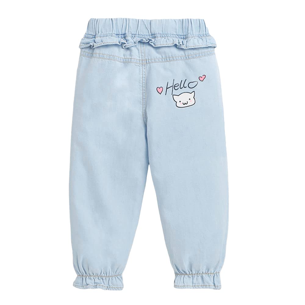 Hopscotch Girls Regular Fit Jeans in Blue Color For Ages (3-4 Years)