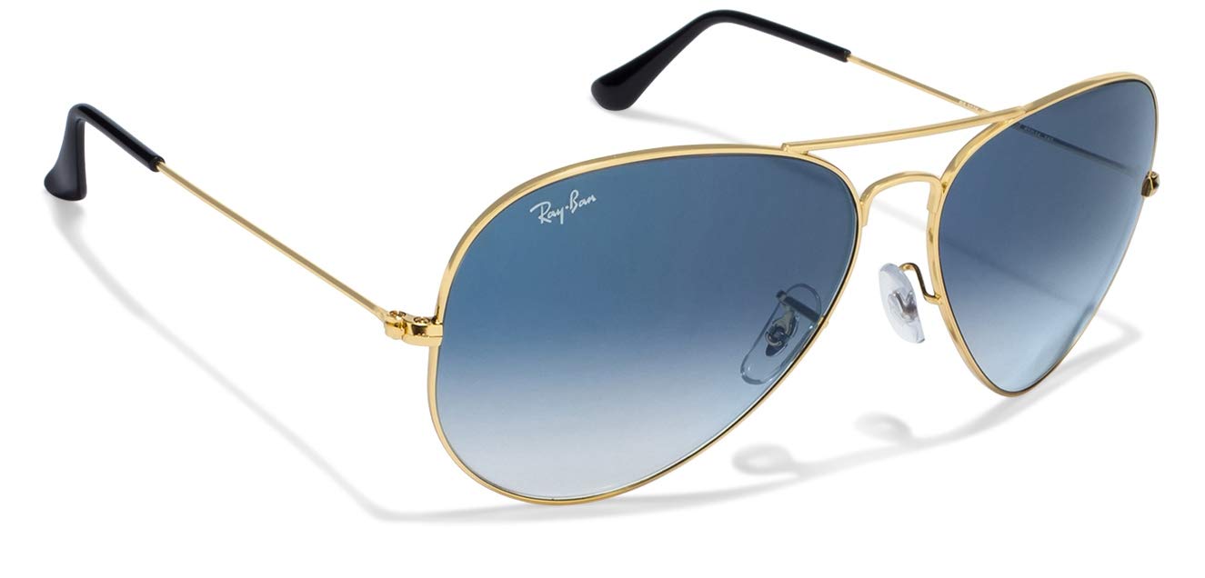 Ray-Ban Men Gradient Blue Lens Pilot Sunglasses - 0RB3025I001/3F62