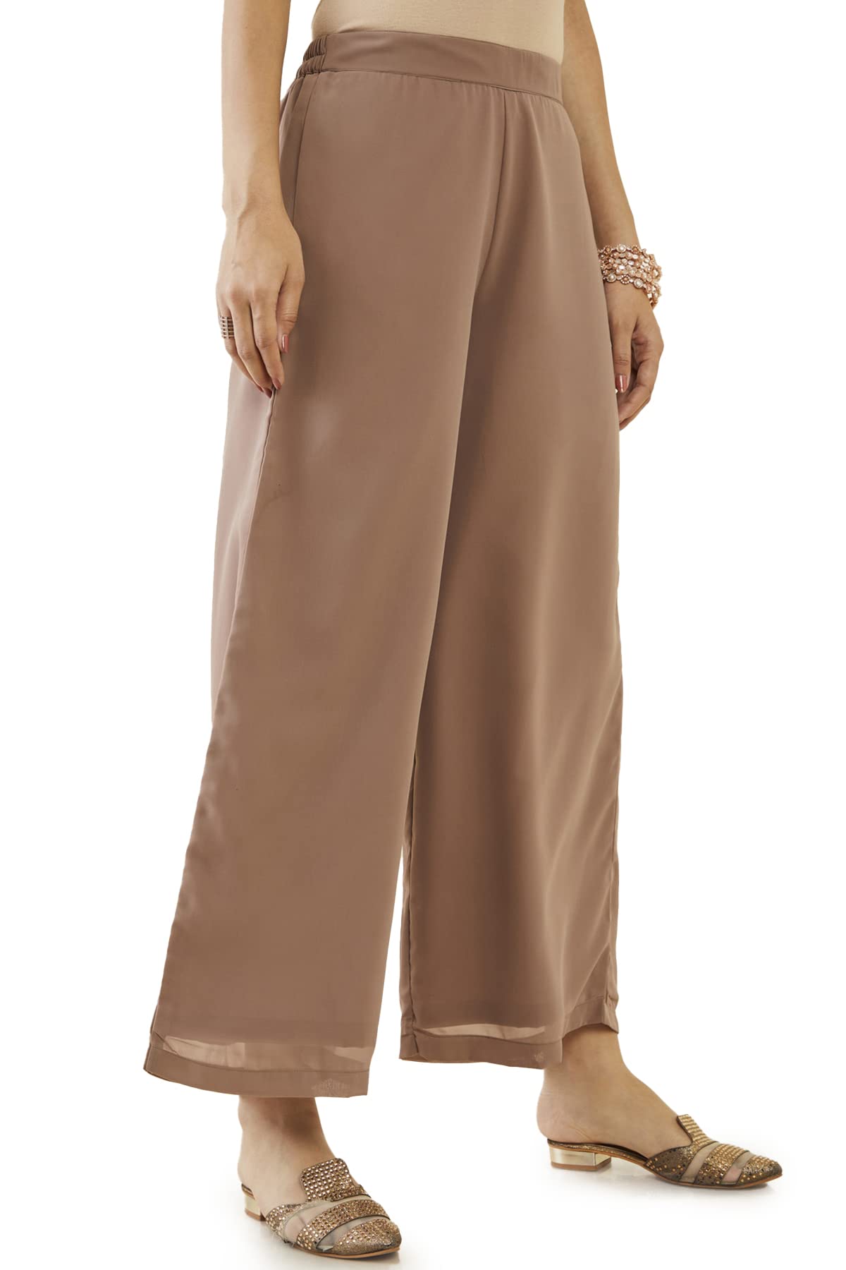 Soch Women Pink Georgette Embroidered Suit Set(Pink_L)