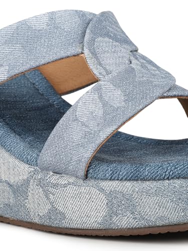 Inc.5 Womens Blue Casual Solid Round Toe Wedge Heels