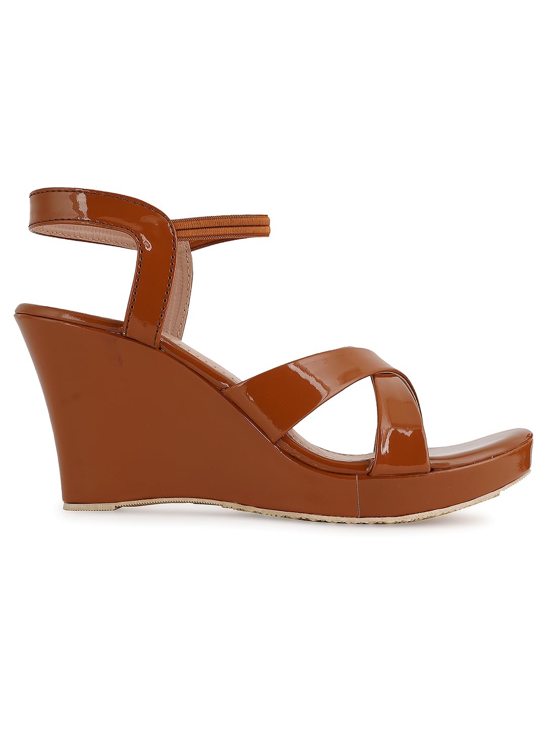 IKAGI Fashion Women Stylish Fancy Solid Comfortable Sandals Casual Wedge Heel Sandal For Womens & Girls (Brown, 5)