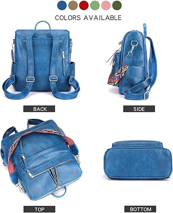 TrueArch Premium Leatherate Drycoat Convertible Practical Solutions Backpacks Designed to Enhance Your Daily Adventures (Blue)