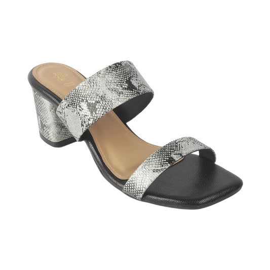 tresmode Rentu Women's Pewter Dress Block Heel Sandals in Size 7 UK / 40 EU