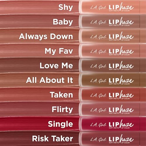 L.A. Girl Lip Haze Soft Matte Liquid Lipstick(Flirty), 3ml – Lightweight, Long-Lasting & Non-Drying Formula | Velvet Finish Multipurpose Lip & Cheek Tint for Indian Skin Tones