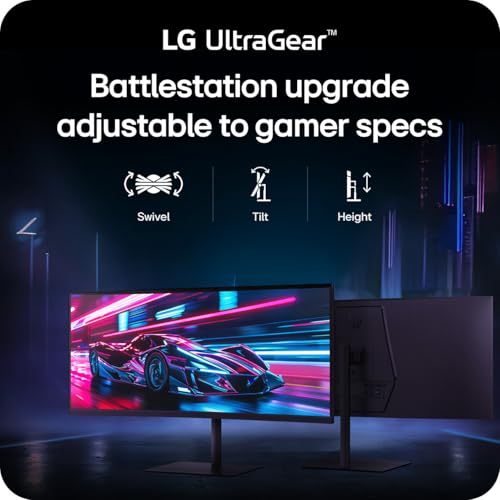LG 34G630A-B 34-Inch Ultragear WQHD (3440 x 1440) Curved Gaming Monitor, 240Hz, 1ms, FreeSync Premium, DisplayHDR 400, Built-in Speaker, HDMI, DisplayPort, USB Type-C, Tilt/Height/Swivel Stand, Black