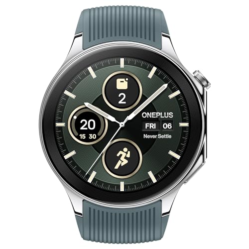 OnePlus Watch 2 with Wear OS 4,Snapdragon W5 Chipset,Upto 100hrs battery life,1.43’’ AMOLED Display,Stainless Steel & Sapphire Crystal build,Dual Frequency GPS,5 ATM, IP68 & BT Calling (Radiant Steel)