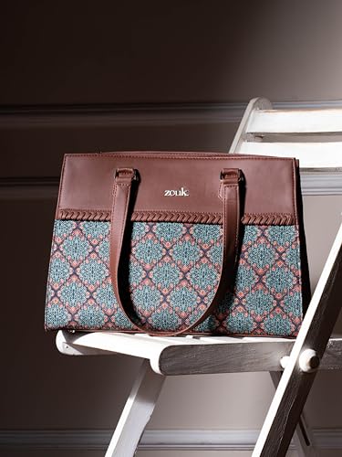 ZOUK Statement Business Bag | Stylish Handbag for Women Office Use | Tote Bags for Woman | Fits 14 Inch Laptop | Water-Resistant | Big Size | Aesthetic Purse | Kolkata Nouveau