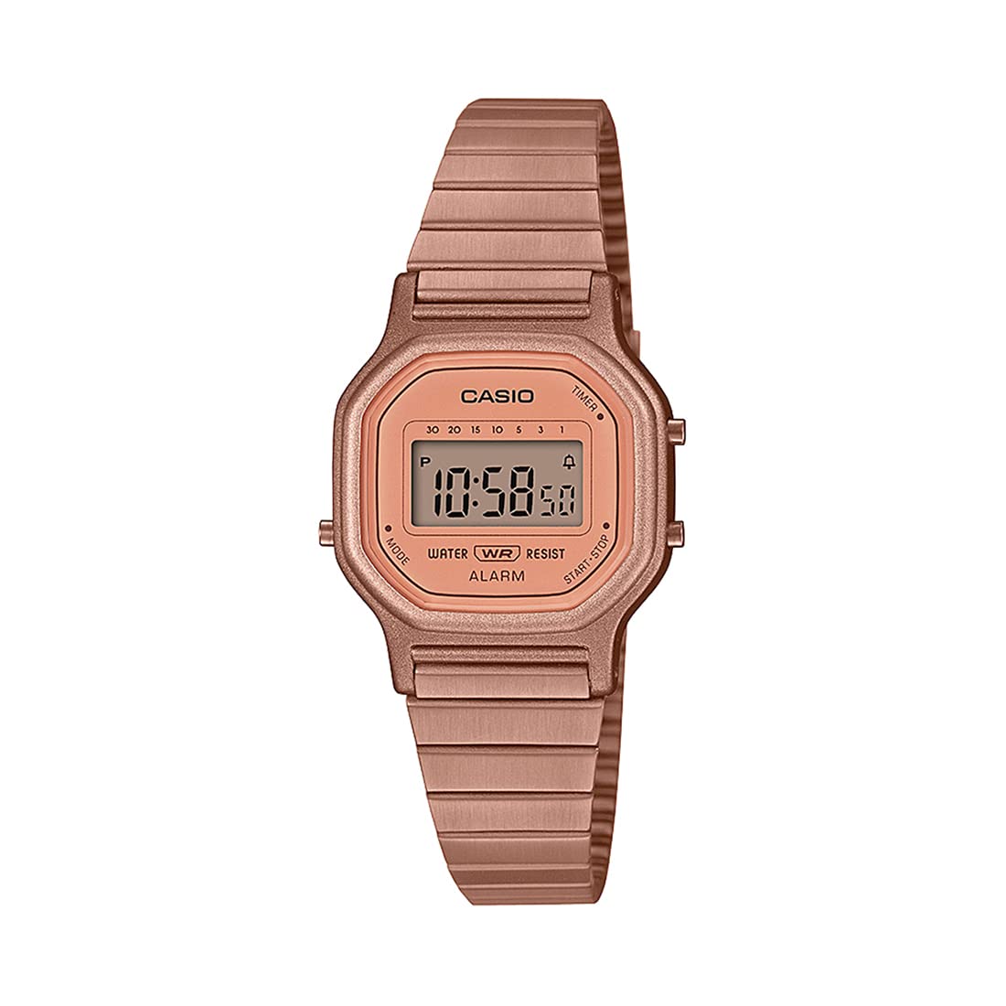 Casio Vintage LA-11WR-5ADF Rose Gold Digital Dial Rose Gold Stainless Steel Band D217